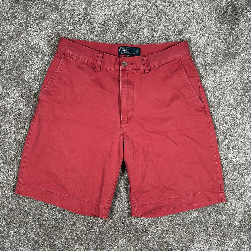 Polo Ralph Lauren Prospect Shorts Mens 32 Red Classic Polo Chino Cotton 9 Inseam